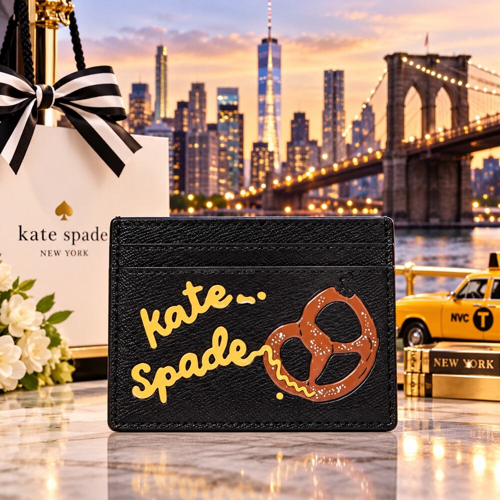 Kate Spade NYC Big Apple Small Slim Card Holder NIP